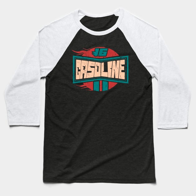 Vintage gasoline gas sign retro distressed Baseball T-Shirt by SpaceWiz95